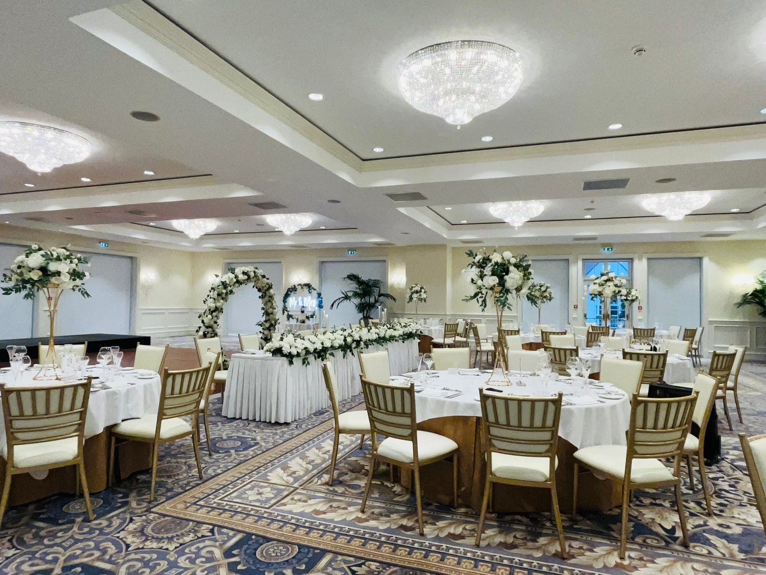 White Faux floral traditional decor package