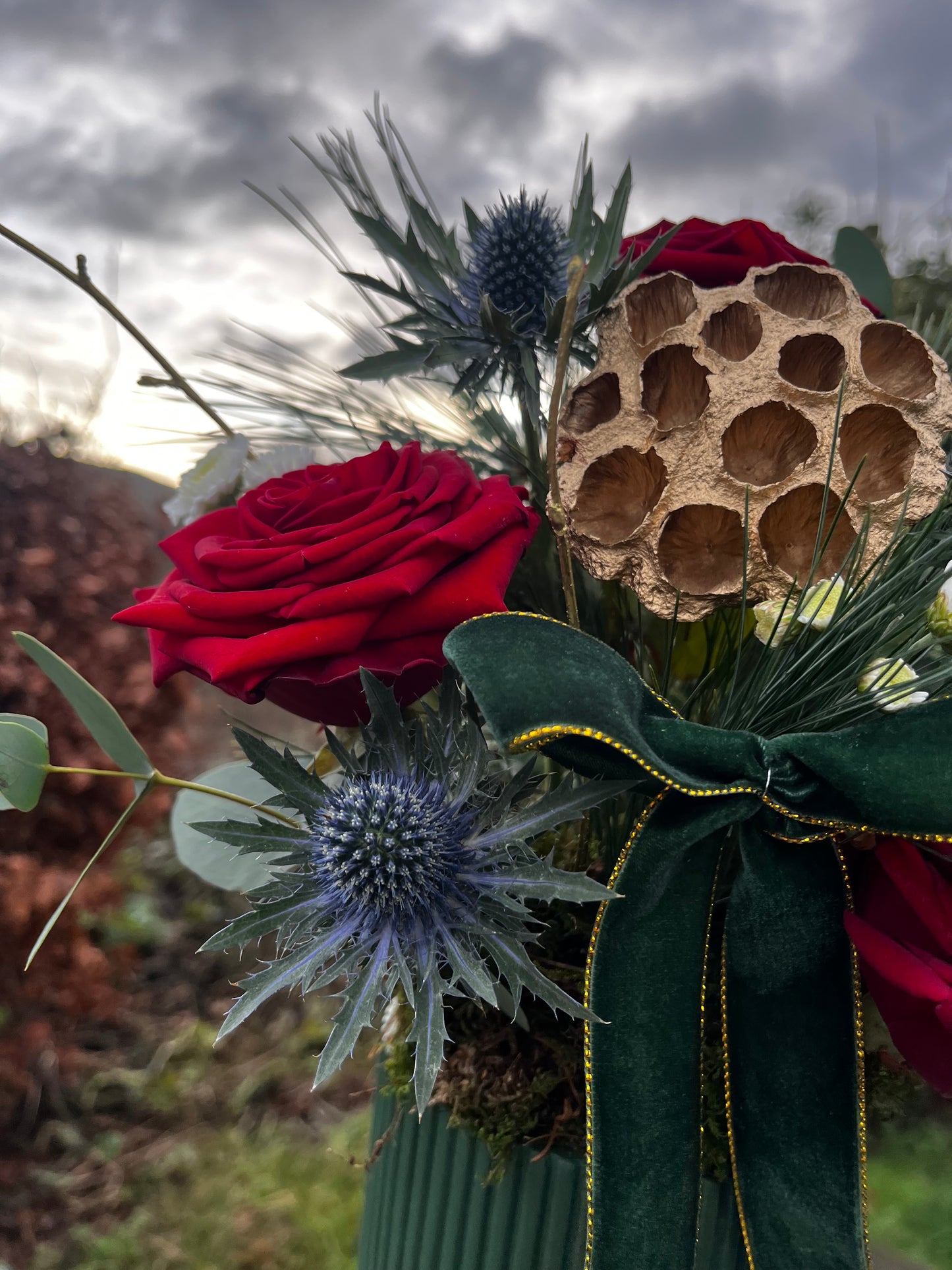 Festive Green floral arrangement