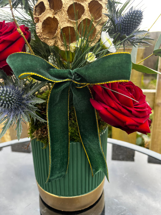 Festive Green floral arrangement