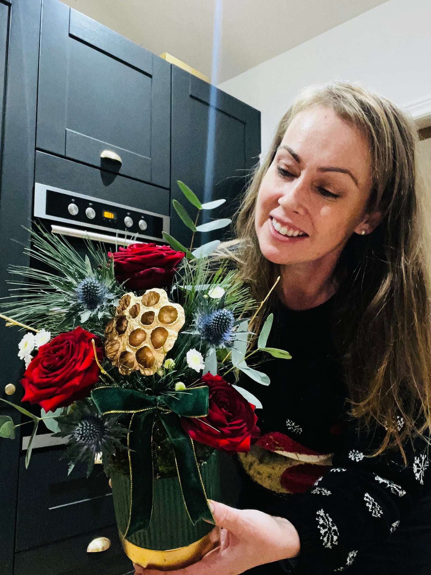 Festive Green floral arrangement