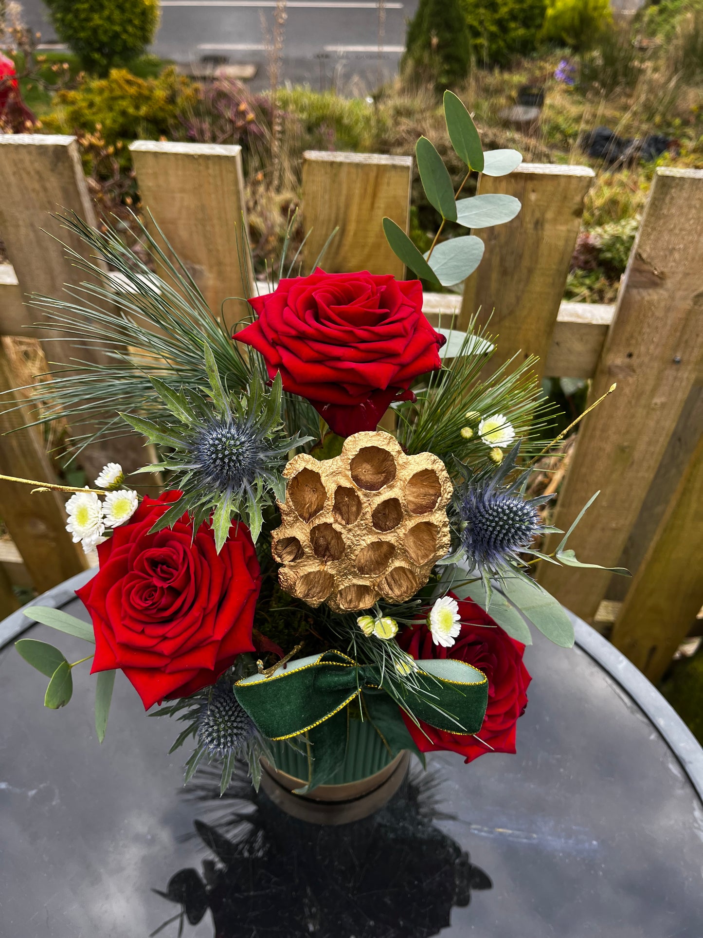 Festive Green floral arrangement